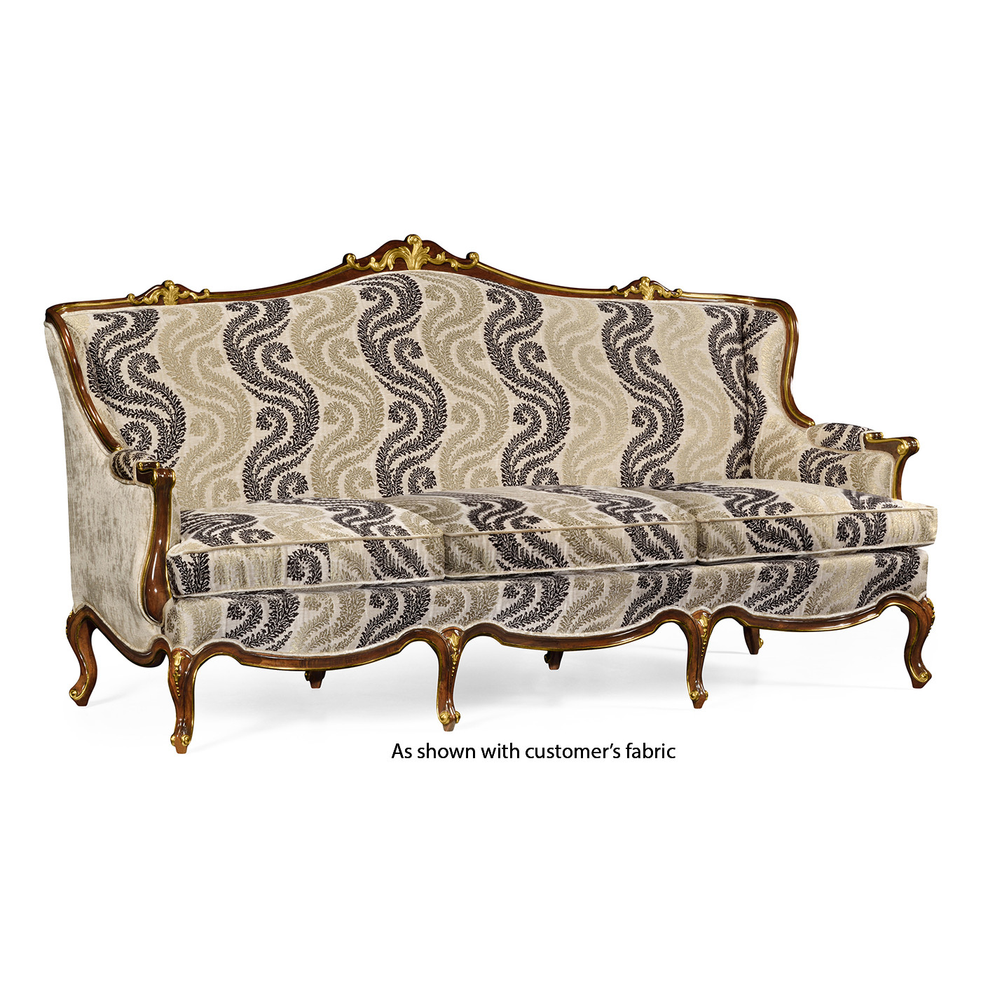 Bergère Three Seater Sofa with Gilded Carving