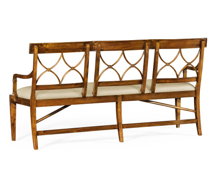 Regency Walnut Three Seater Bench