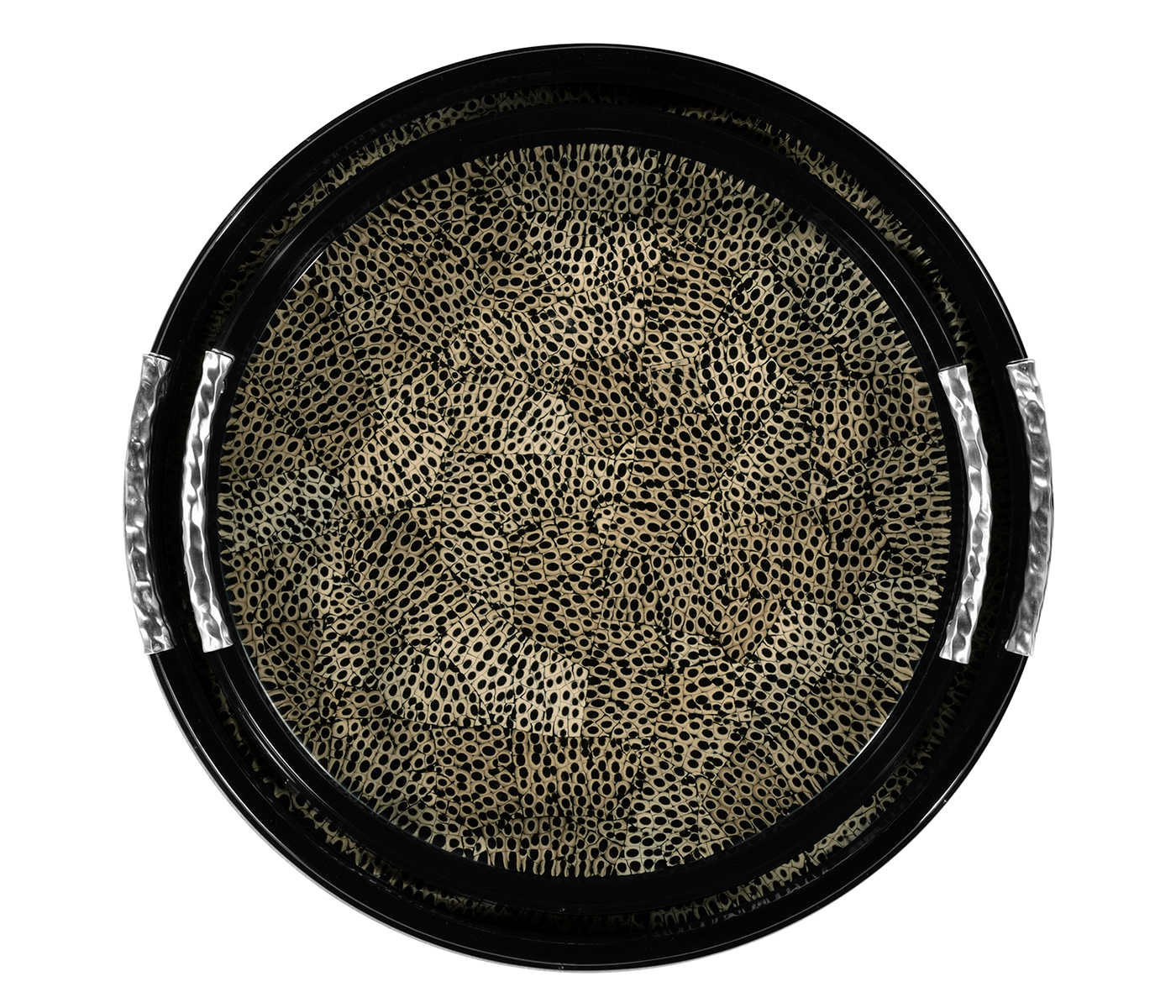 Duo Circular Black Eggshell Tray