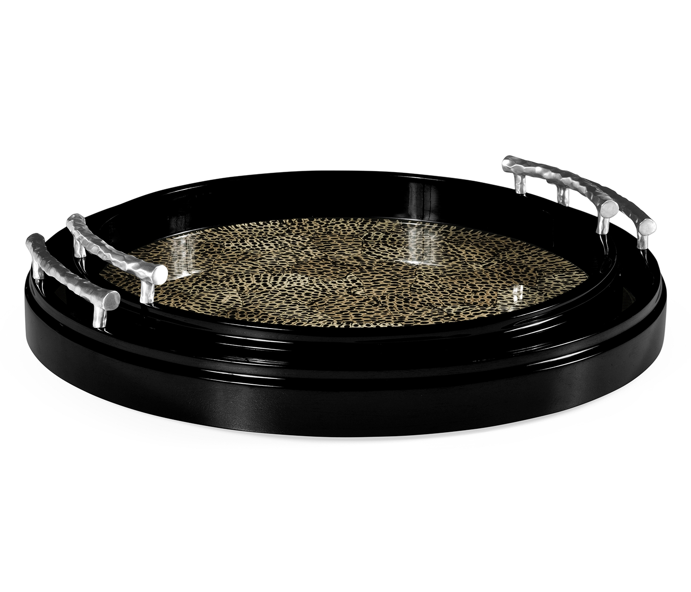 Duo Circular Black Eggshell Tray