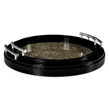 Duo Circular Black Eggshell Tray