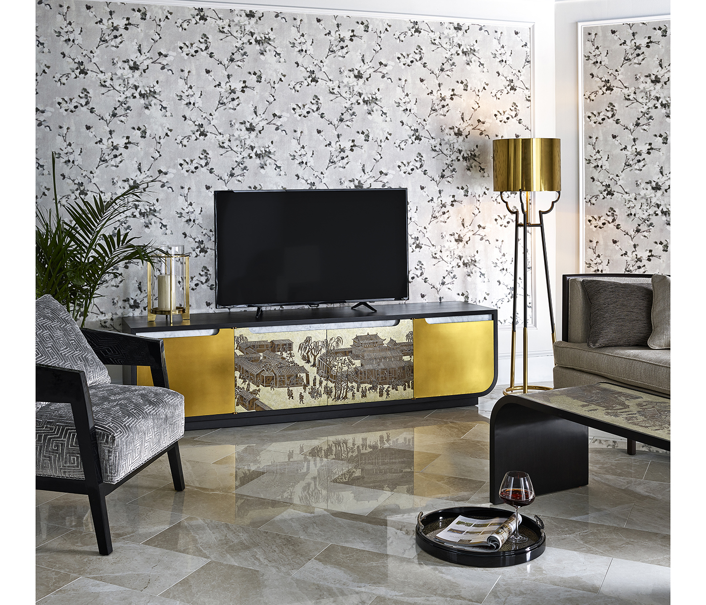 Duo Circular Black Eggshell Tray