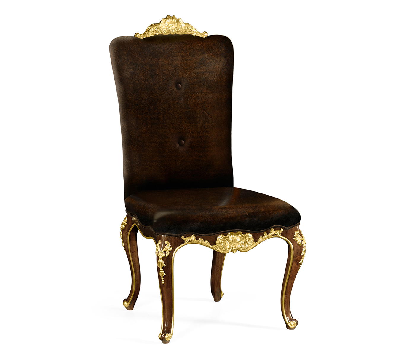 Dining Side Chair with Gilt Carved Detailing