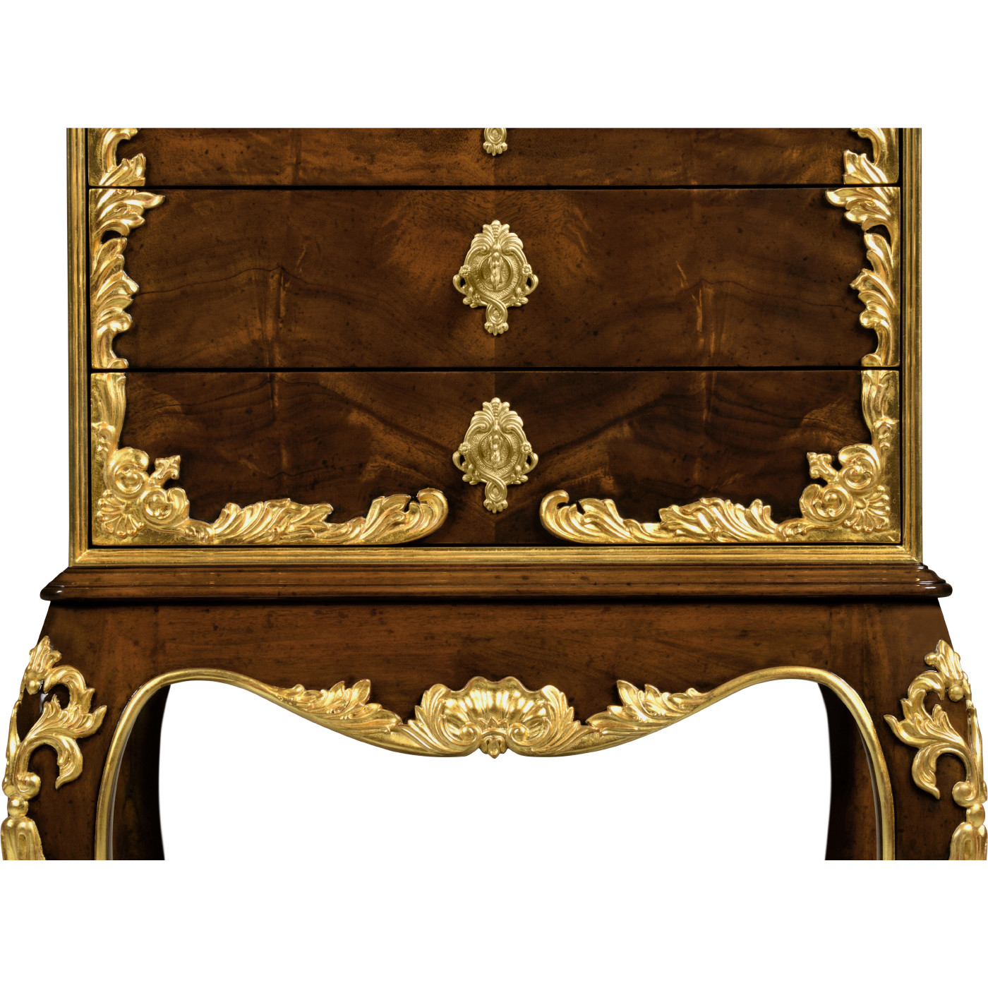 Mahogany & Gilded Flatware Collectors Cabinet