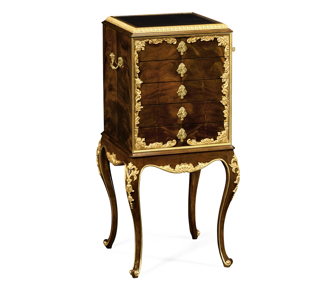 Mahogany & Gilded Flatware Collectors Cabinet