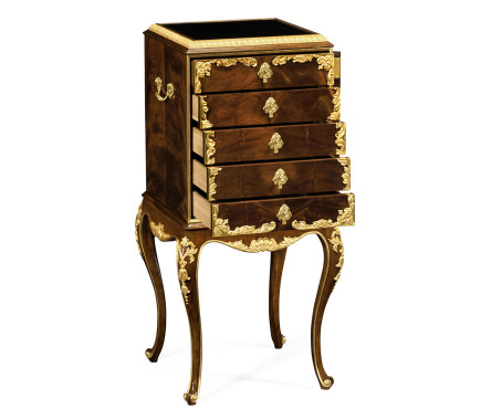 Mahogany & Gilded Flatware Collectors Cabinet