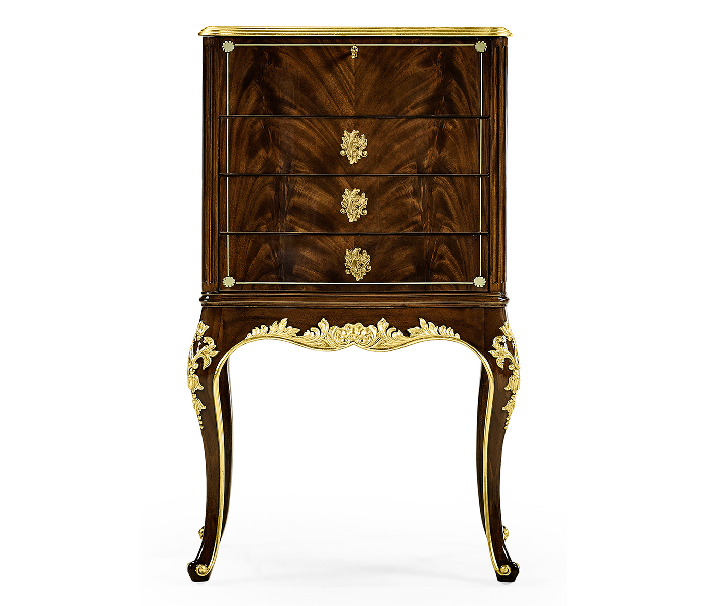 Mahogany & Gilded Jewellery Collectors Cabinet