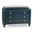Antique Blue Oak Chest of Drawers with Marble Top