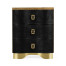Serpentine black faux crocodile skin nightstand