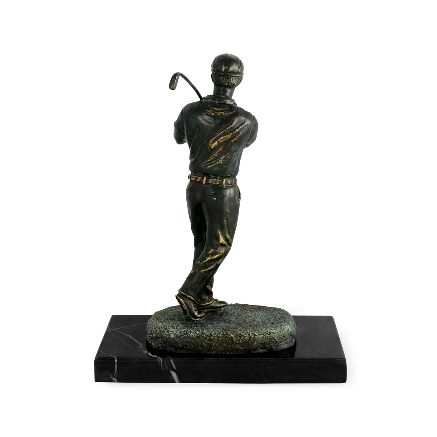 Pair of Dark Antique Bronze Golfer Bookends