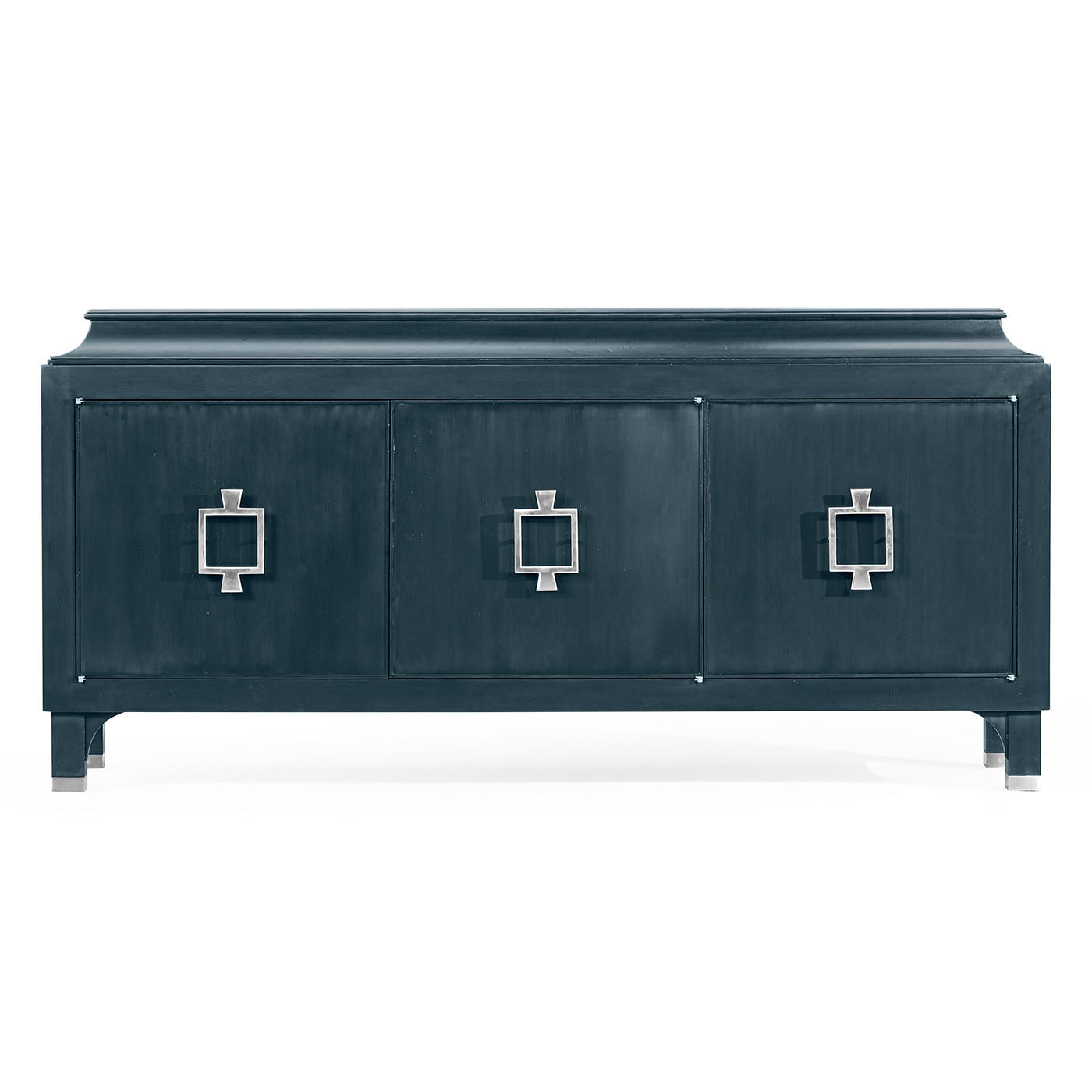 Antique Blue Oak Three-Door Buffet