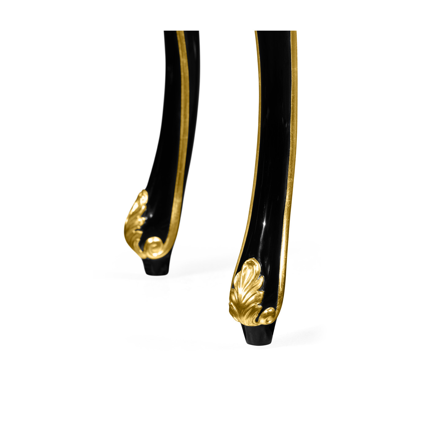 Black Laquered Console Table with White Marble Top