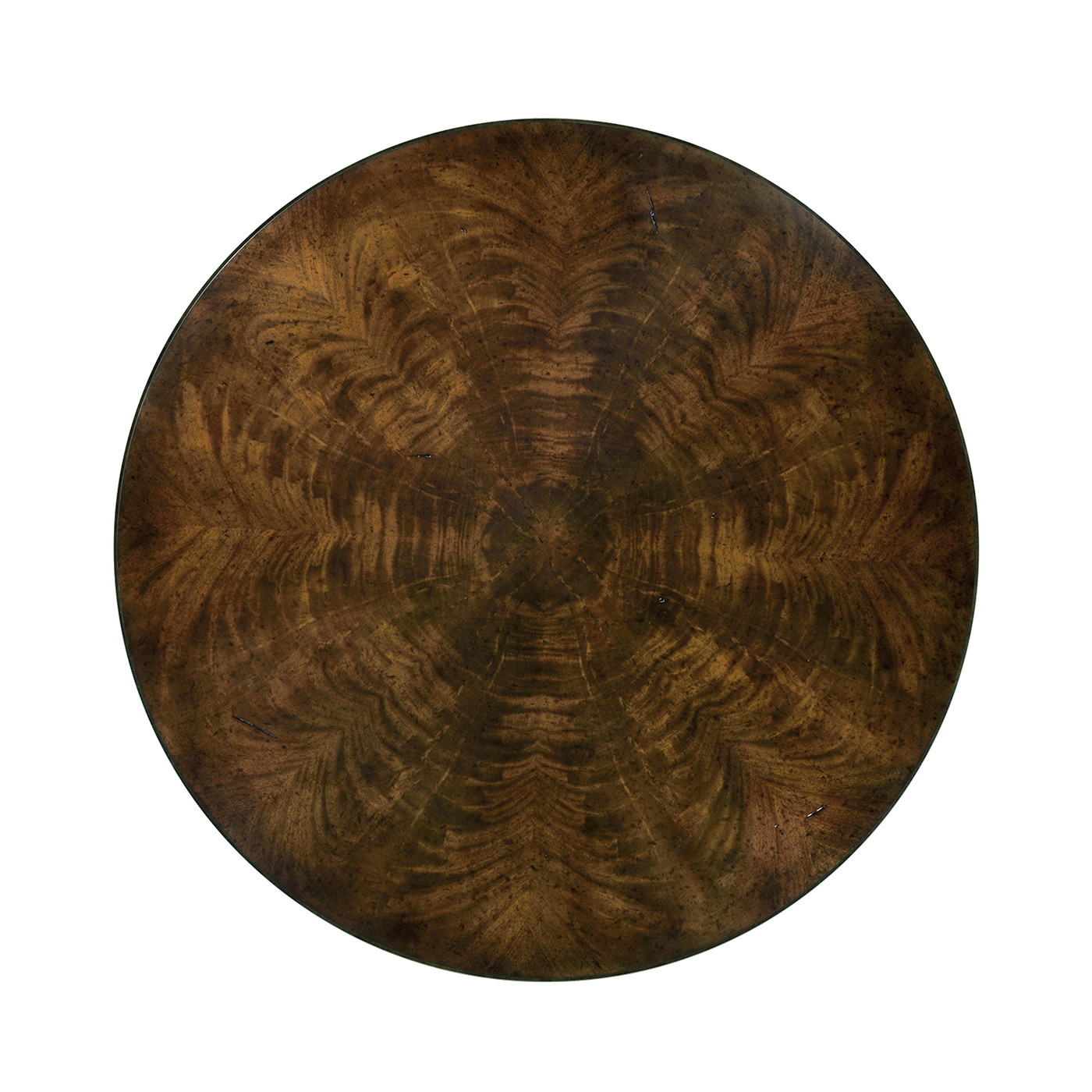 Brown mahogany center table with black painted base