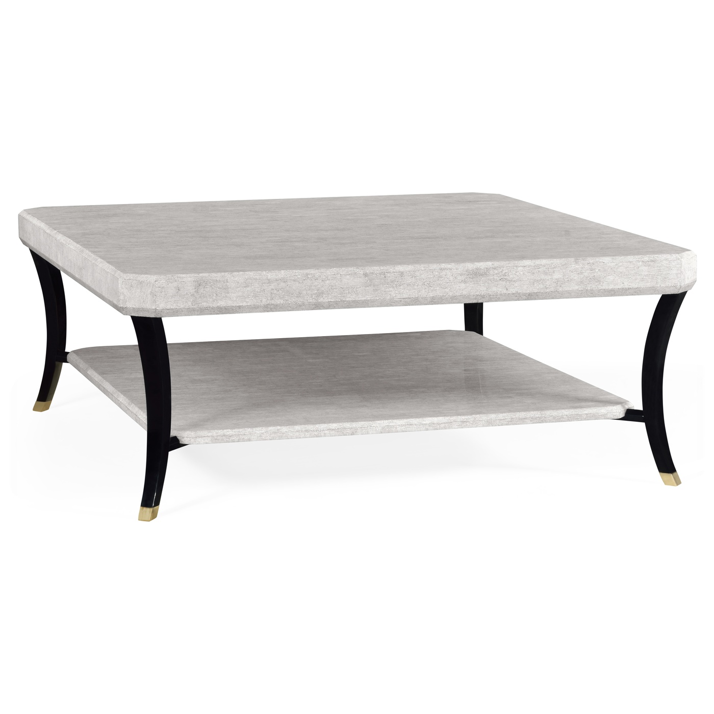 Square White Smoke Eggshell Inlay Coffee Table