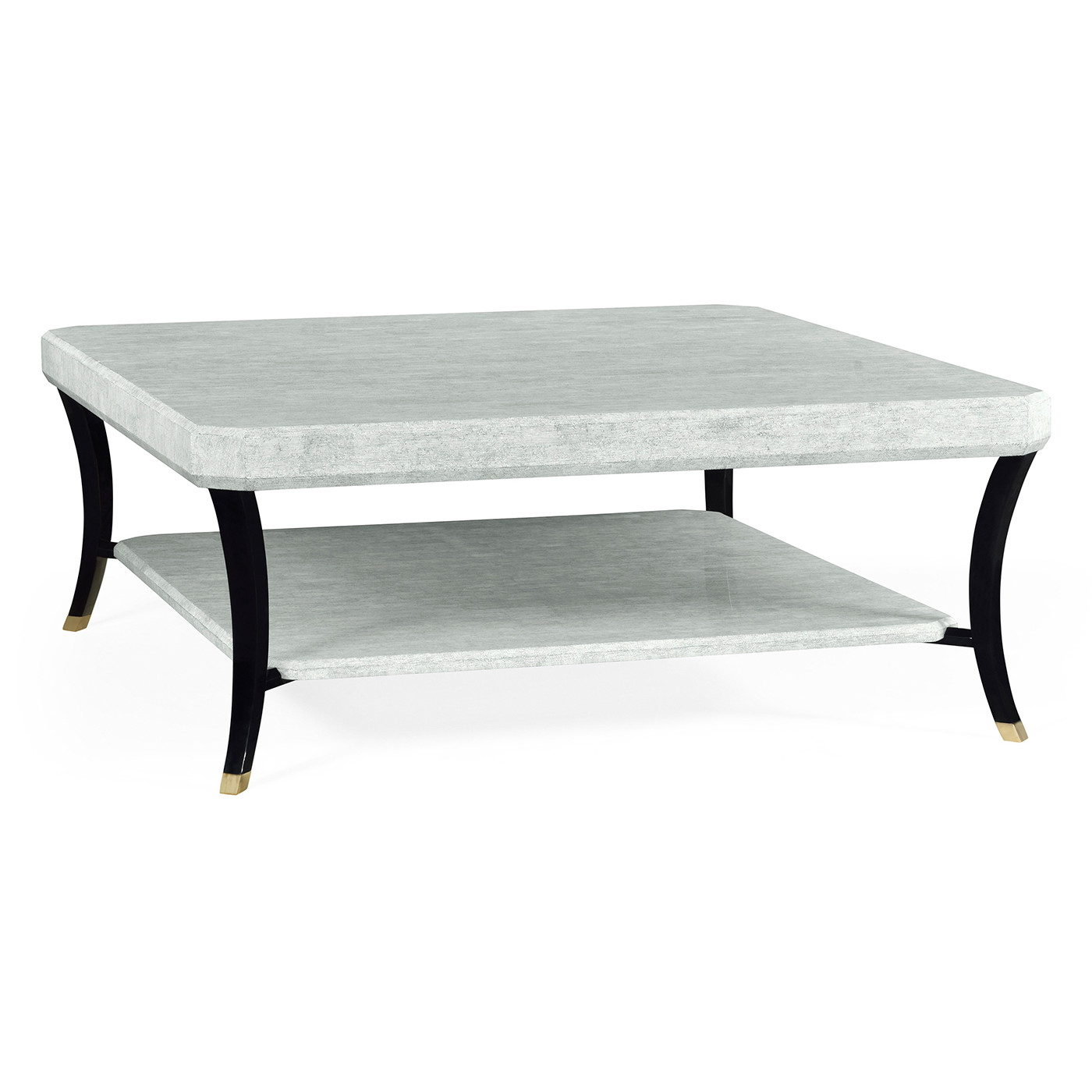 Square White Smoke Eggshell Inlay Coffee Table