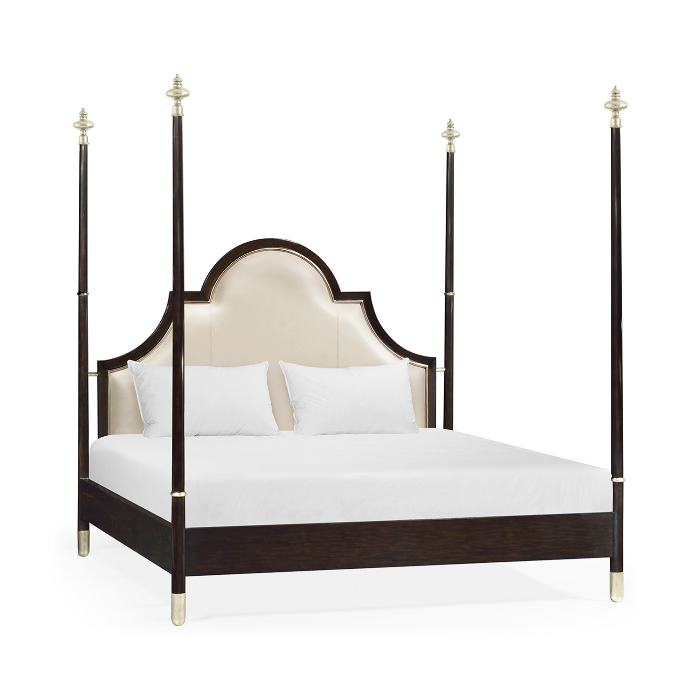 Four Poster Ebonised & Silver-Leaf Cali King Bed