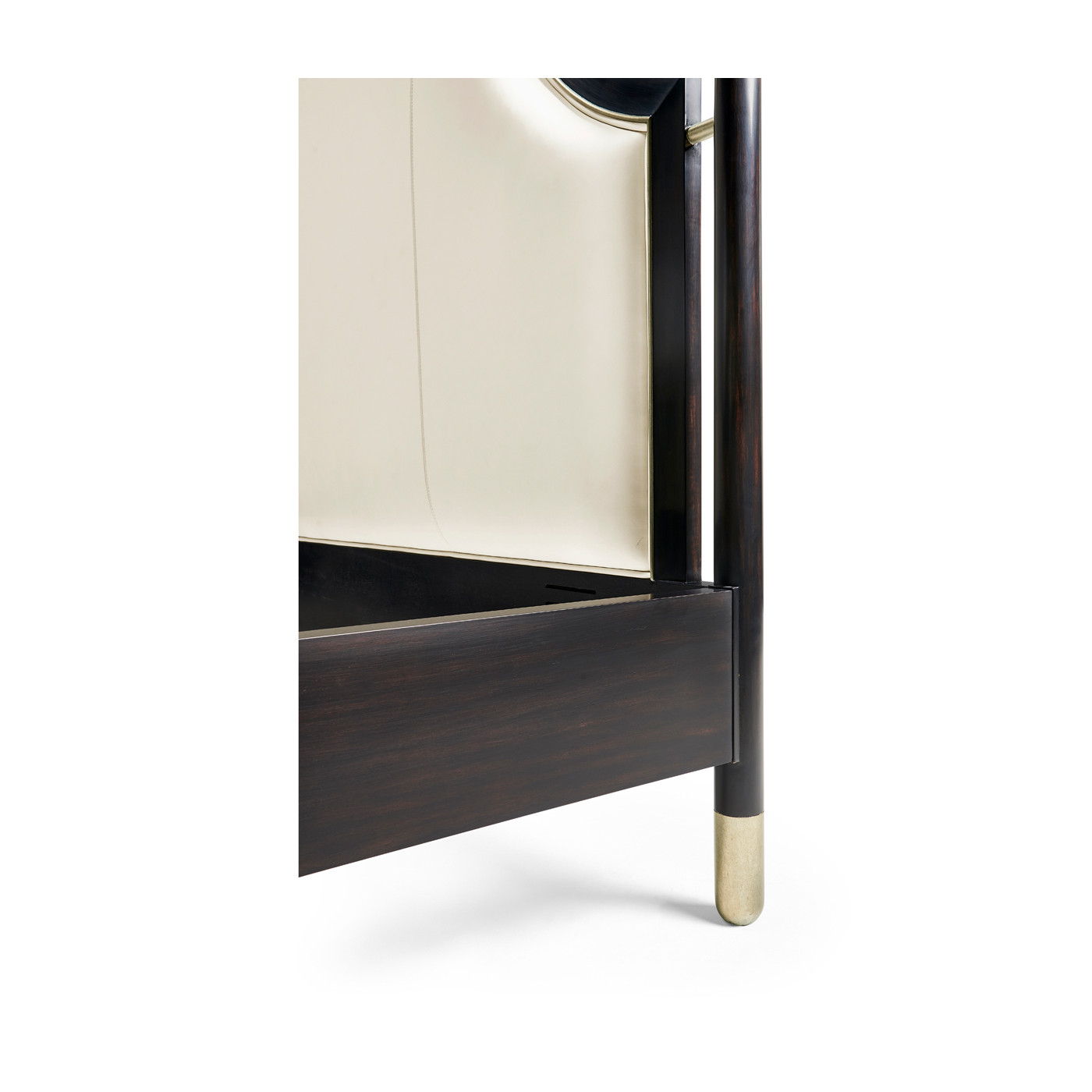 Four Poster Ebonised & Silver-Leaf UK King Bed