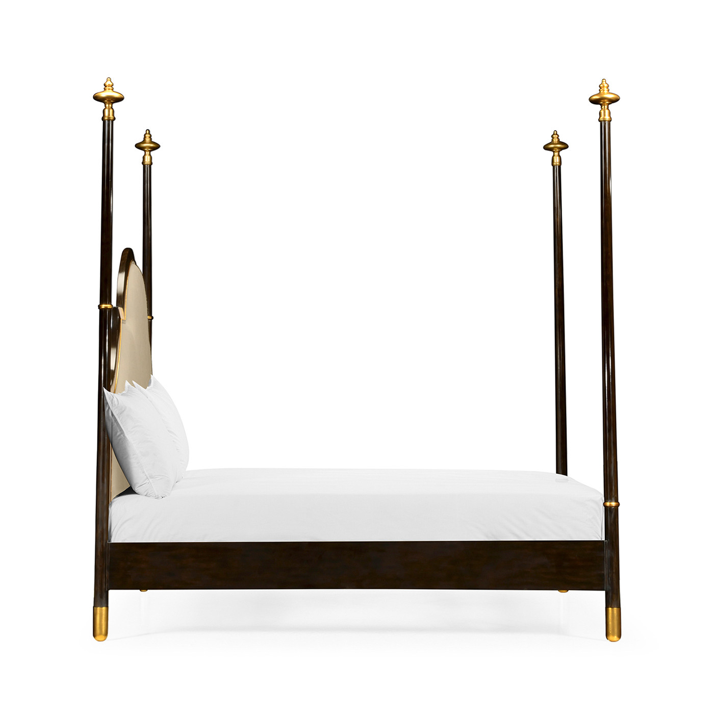 Four Poster Ebonised & Gilded UK Queen Bed