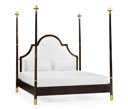 Four Poster Ebonised & Gilded UK Queen Bed