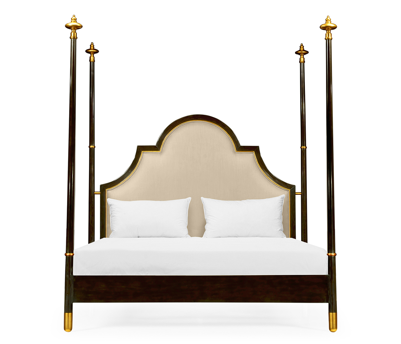 Four Poster Ebonised & Gilded US Queen Bed