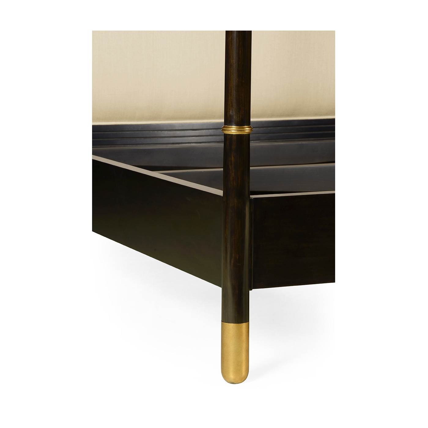 Four Poster Ebonised & Gilded US Queen Bed