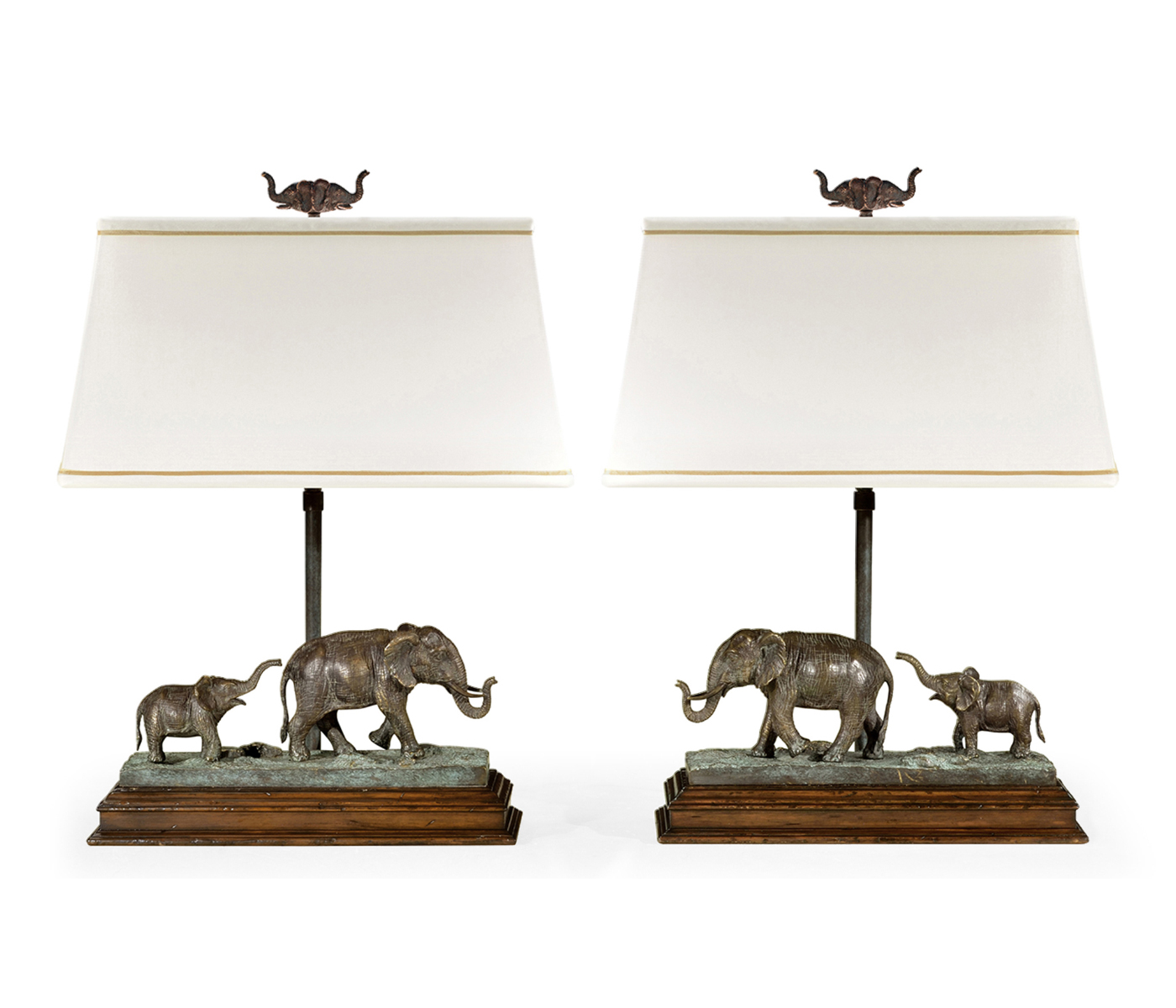 A pair of elephant table lamps