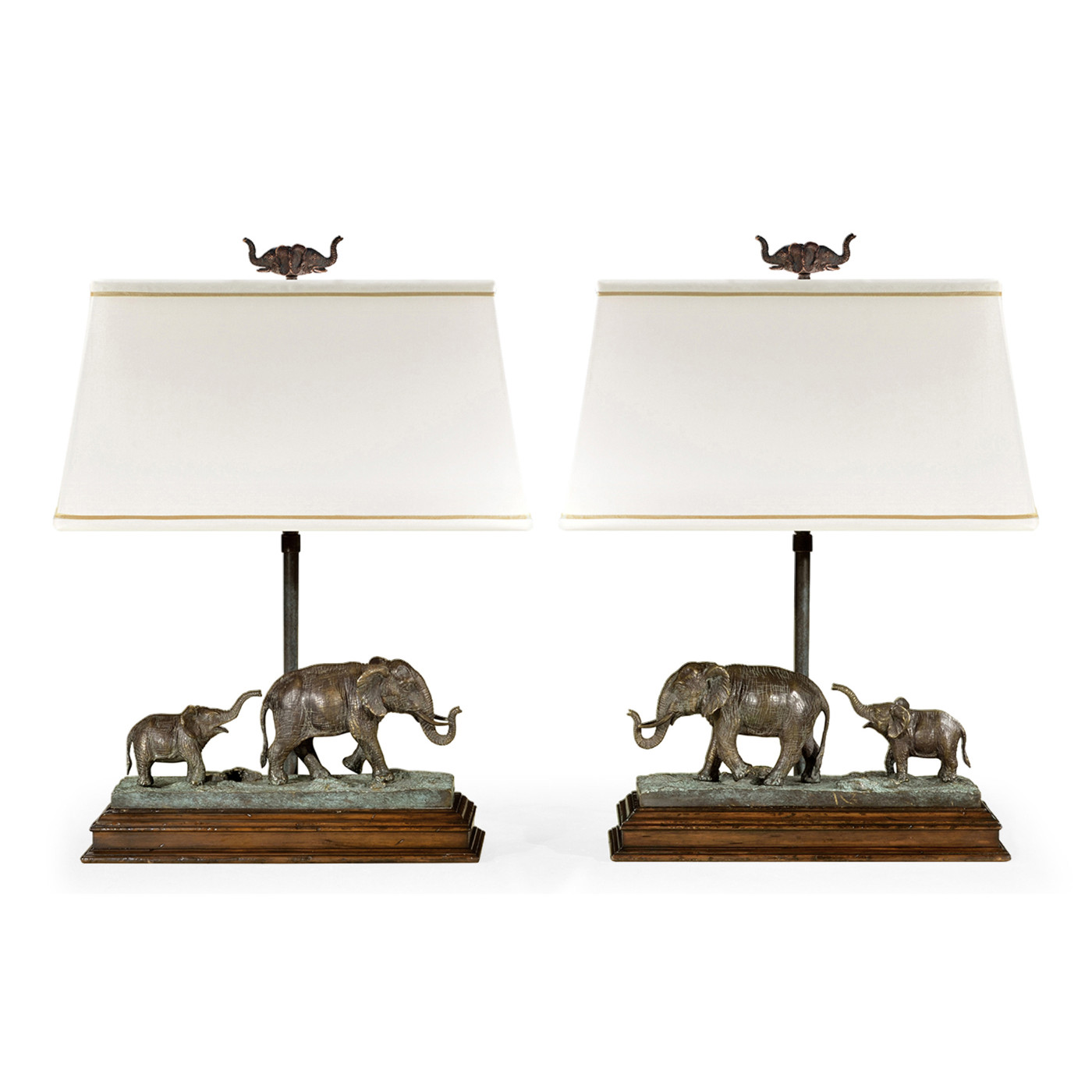 A pair of elephant table lamps
