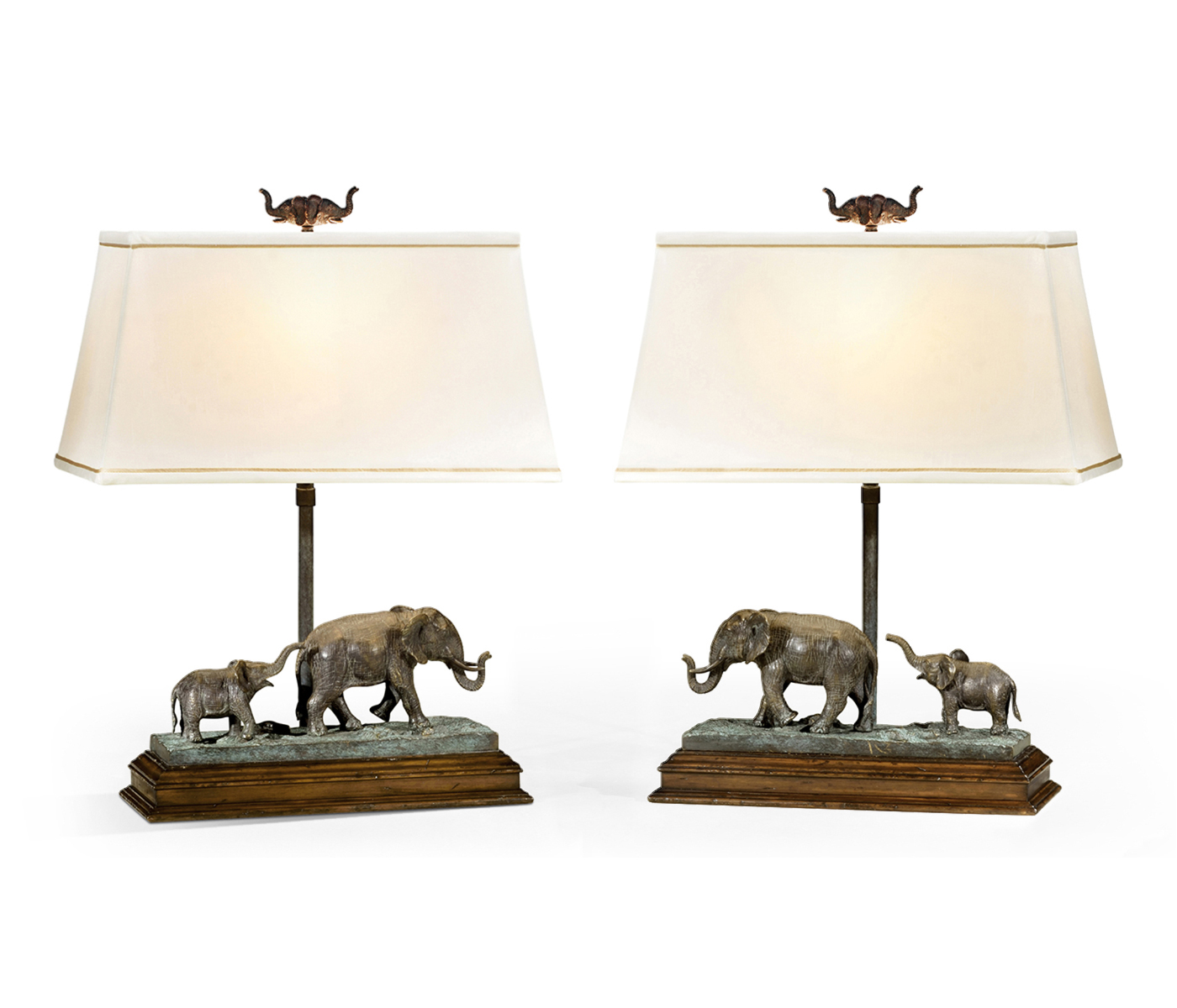 A pair of elephant table lamps