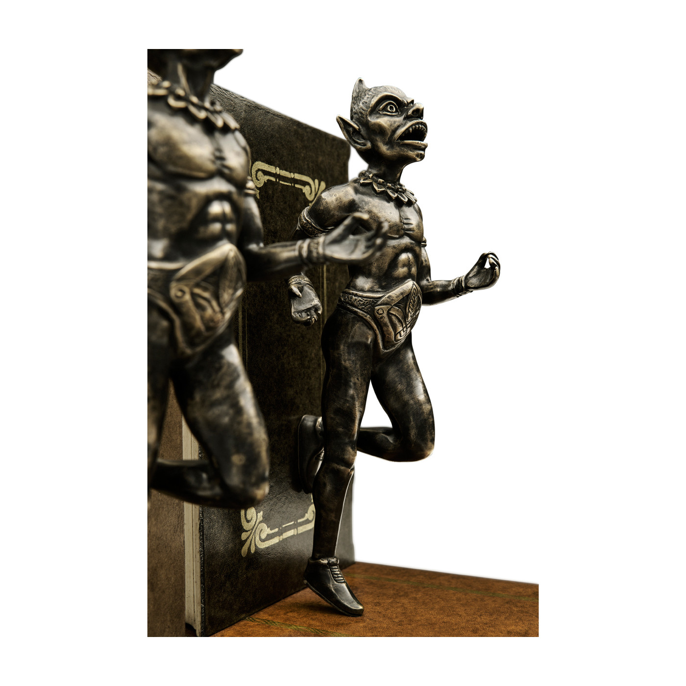 Pair of Antique Dark Bronze Elf Bookends