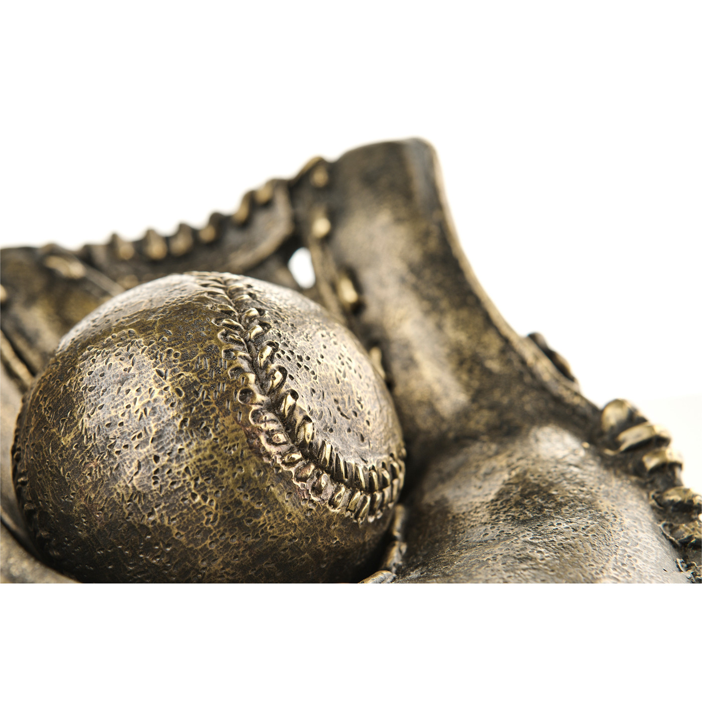 Antique Dark Bronze Baseball Mitt & Ball