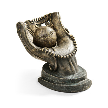 Antique Dark Bronze Baseball Mitt & Ball