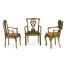 Set of Light Brass Miniature Dining Chairs