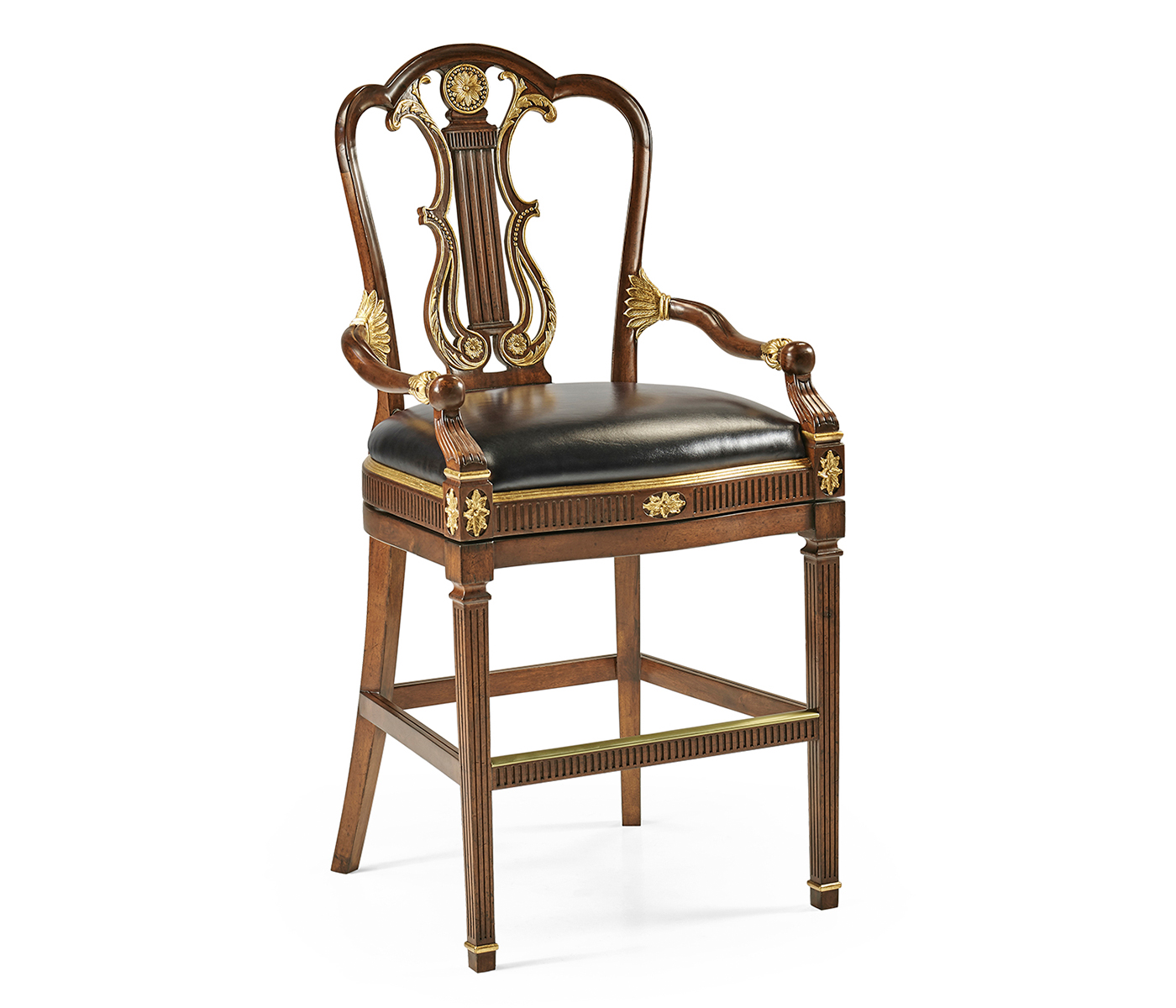 Buckingham Lyre Back Arm Bar Stool