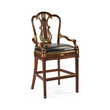 Buckingham Lyre Back Arm Bar Stool