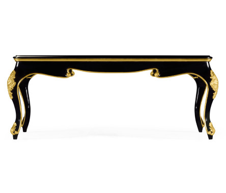 Black Coffee Table with Eglomise Glass