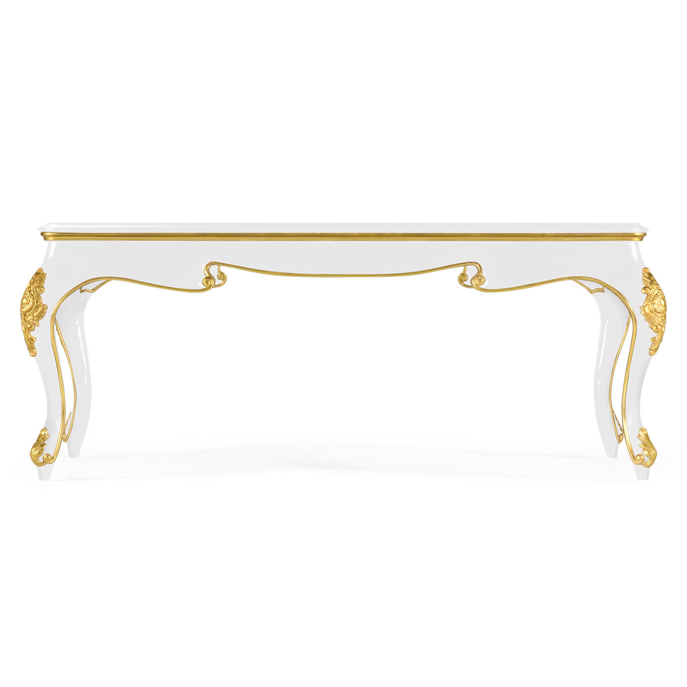 White Coffee Table with Eglomise Glass