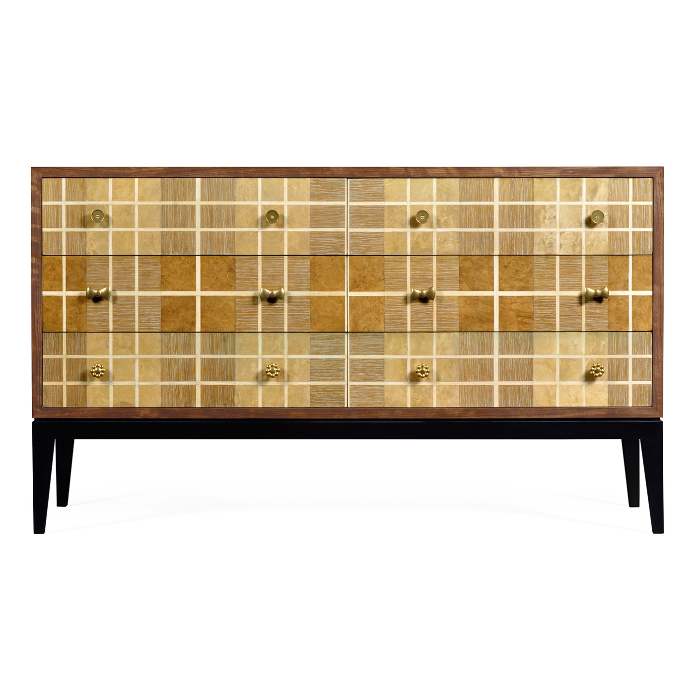 Pale Tartan Six-Drawer Dresser