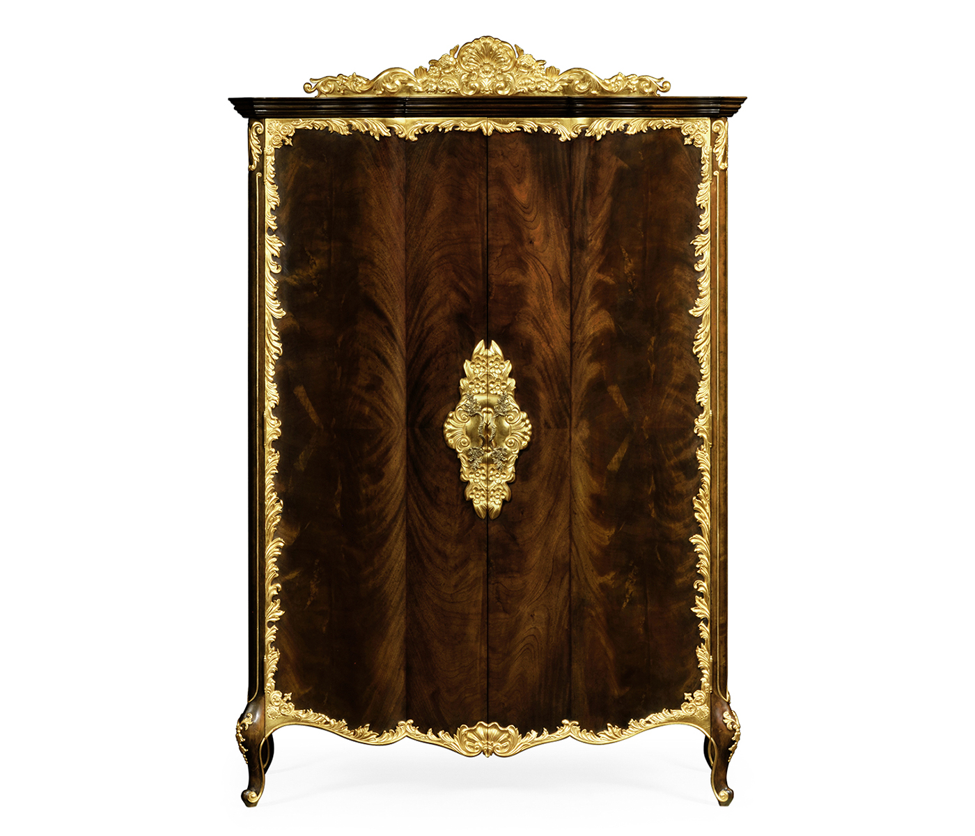 Mahogany & Gilded Carved Armoire