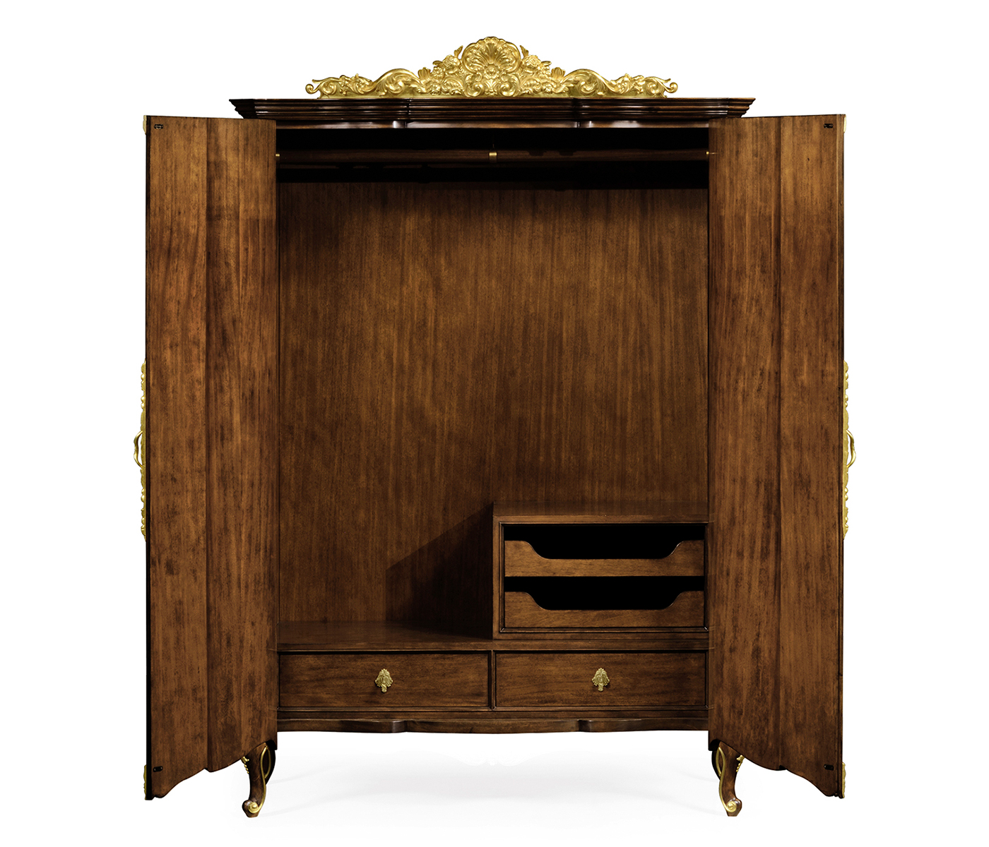 Mahogany & Gilded Carved Armoire