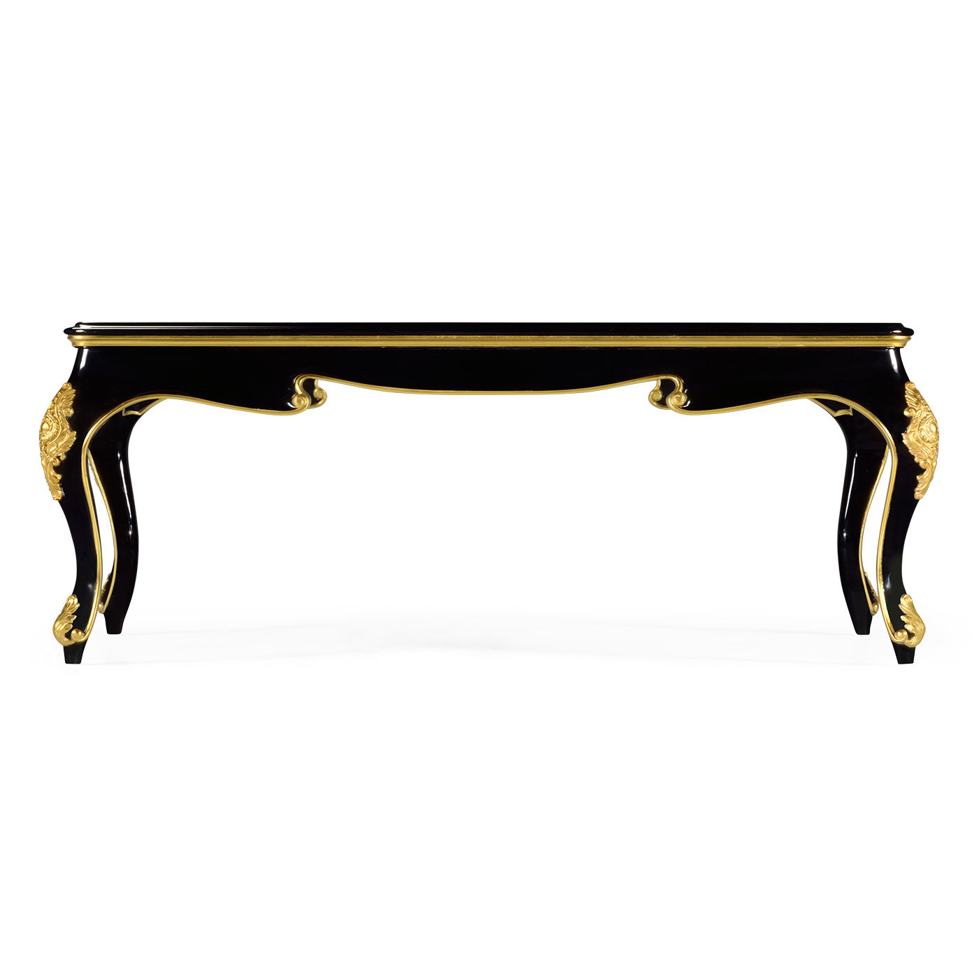 Black Coffee Table with Clear Glass Top