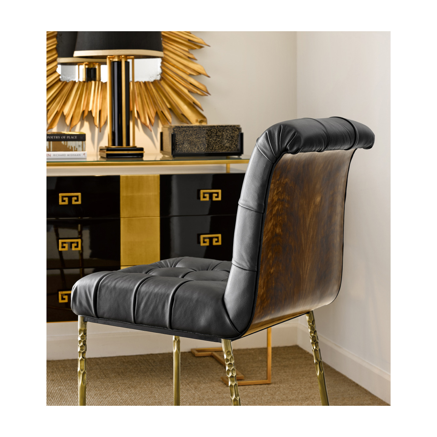 Contemporary Crotch Walnut Counter Stool