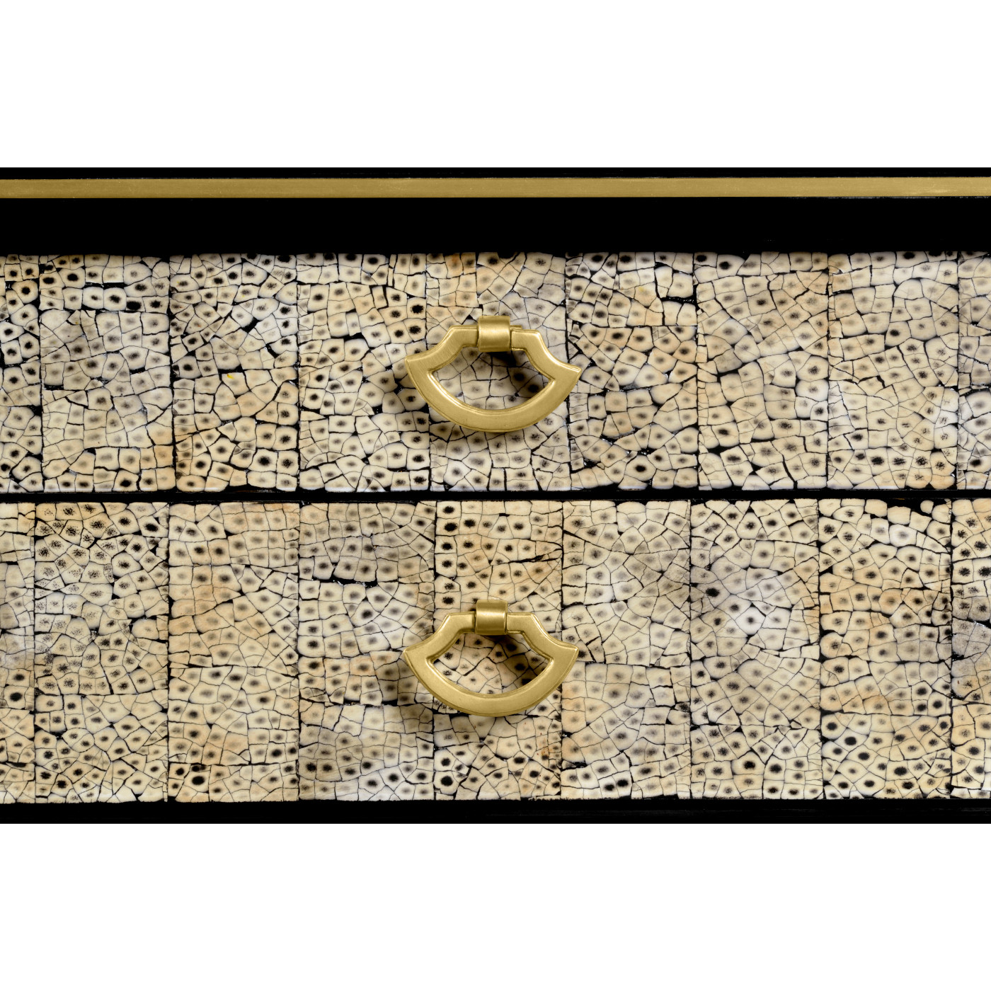 Black End Table with Eggshell & Bronze Detailing