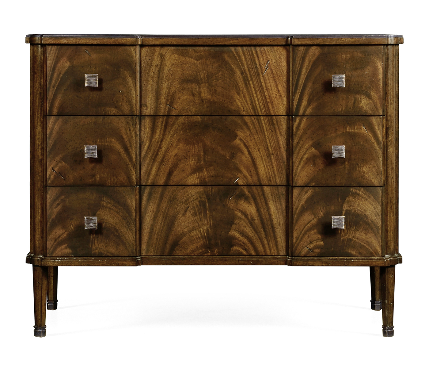 Brown Mahogany Chest of Three Drawers