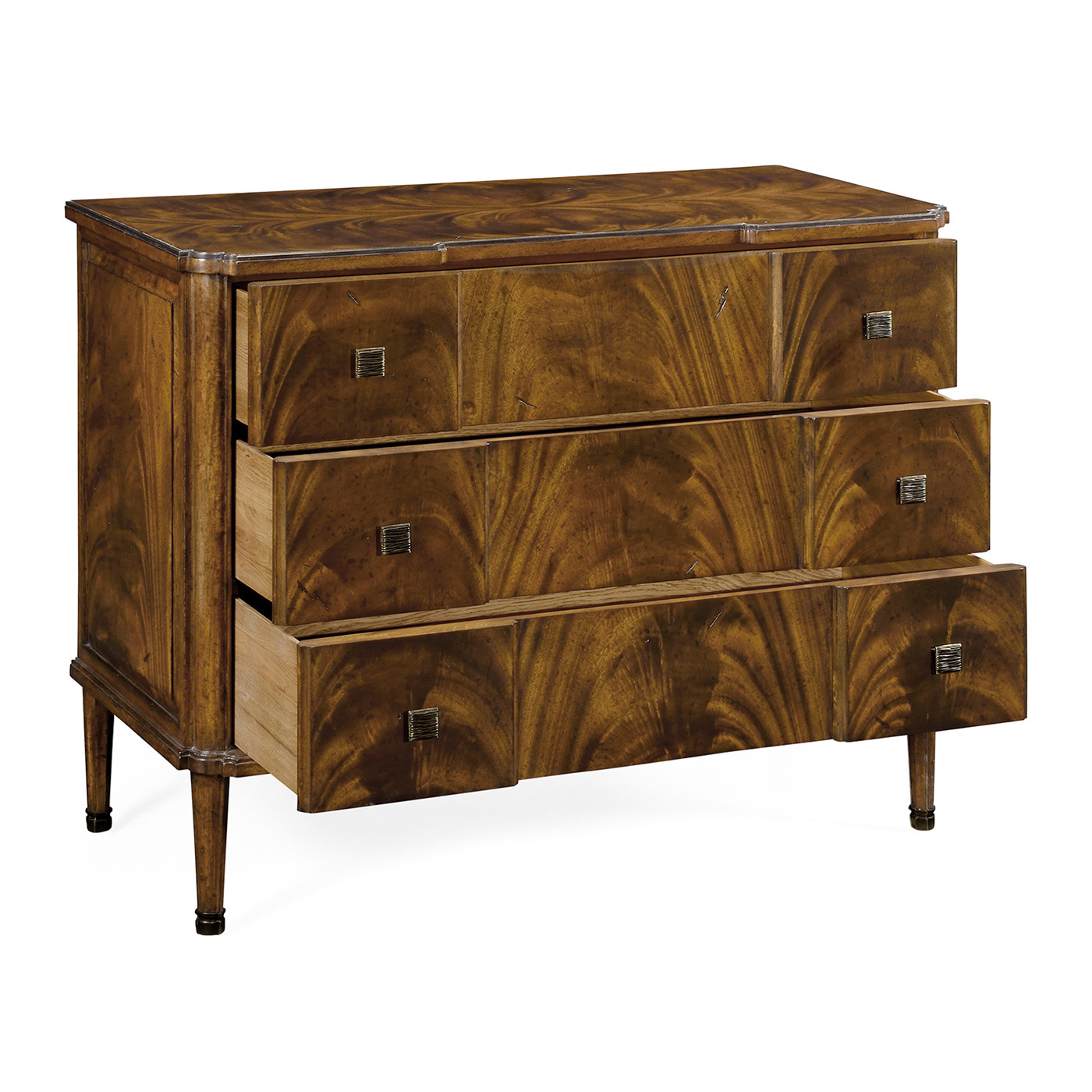 Brown Mahogany Chest of Three Drawers