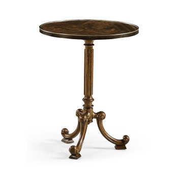 Brown Mahogany Lamp Table with Brass Moulding