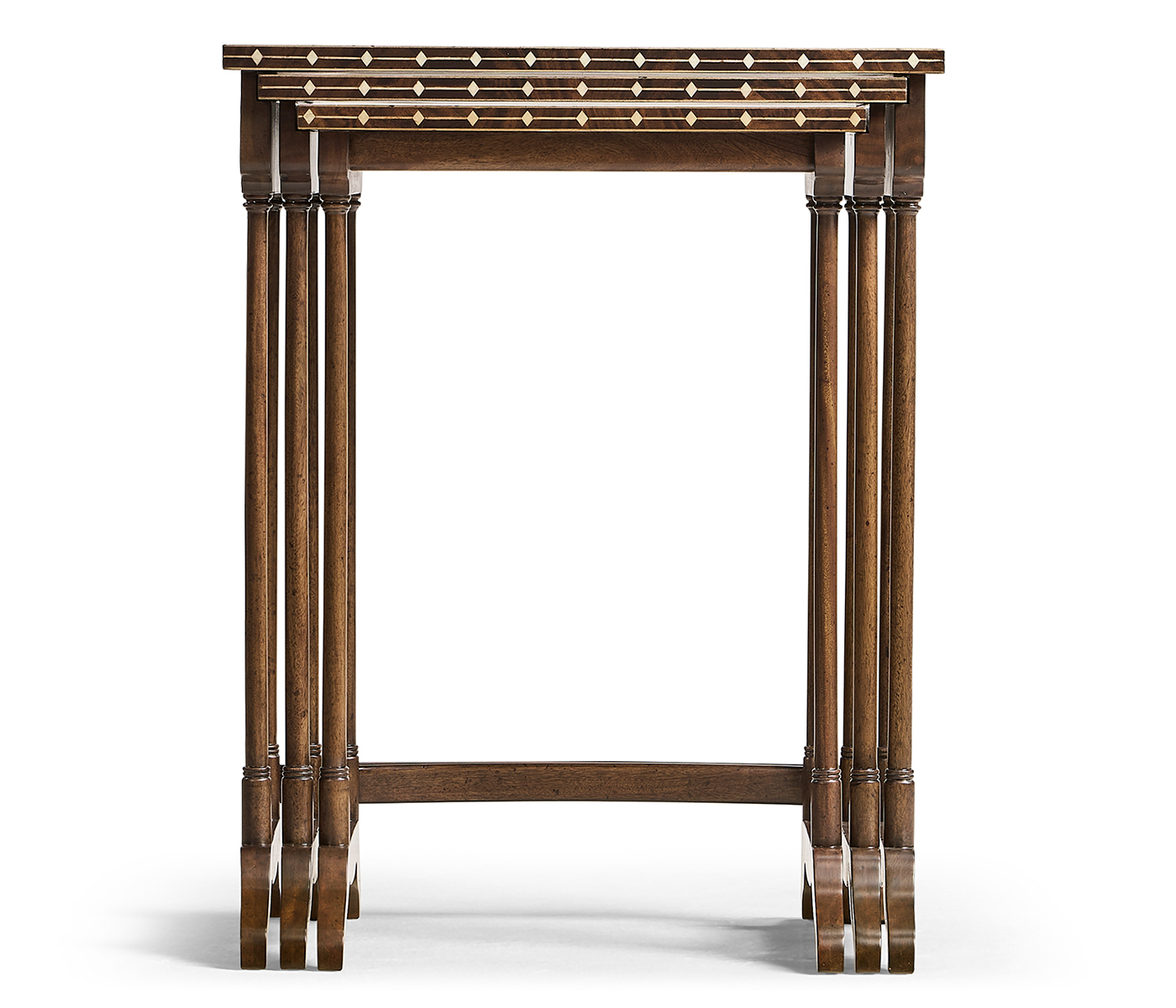 3 Nesting Tables with Faux Bone Inlay