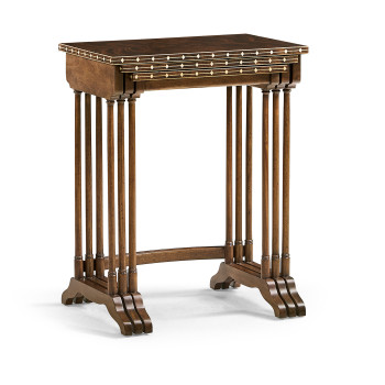 3 Nesting Tables with Faux Bone Inlay