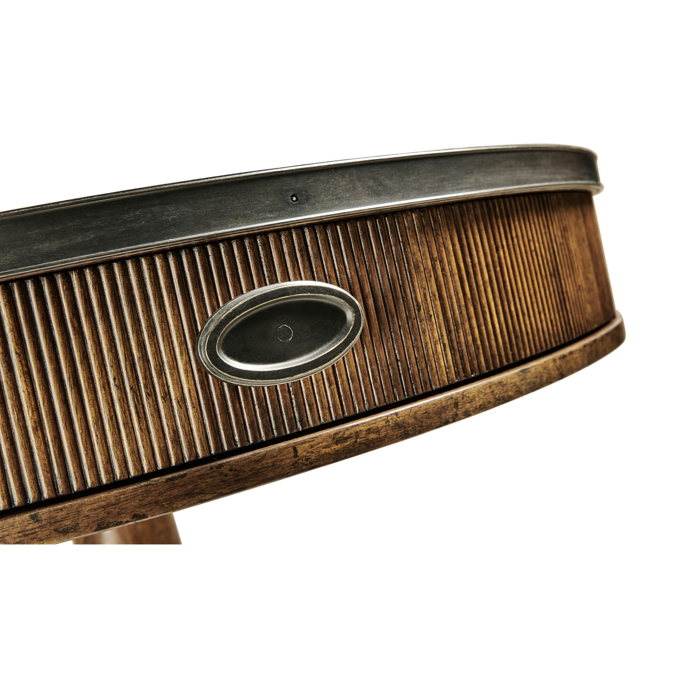 Drum Table with Reeded Edge