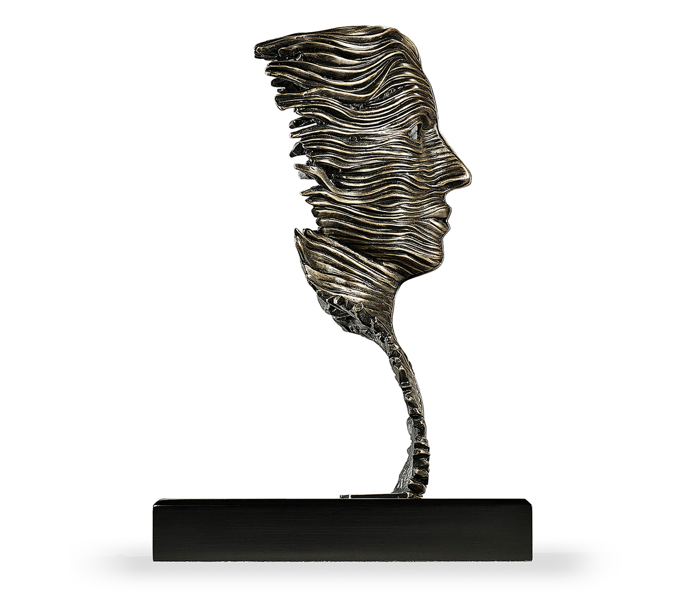 Antique Dark Bronze Mask Sculpture