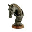 Antique Dark Bronze Young Girl & Her Horse